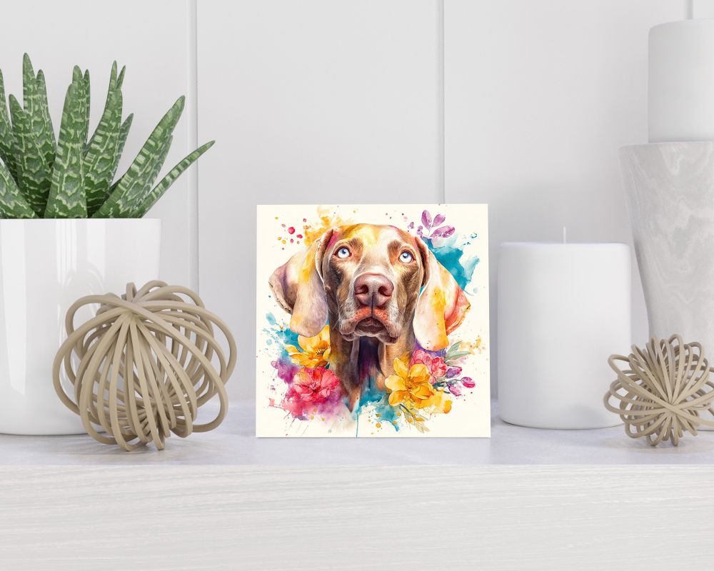Tegel 15X15 Cm Met Weimaraner Cadeau Decoratie | Tegeltjes Met Tekst | Tegeltjes Met Spreuken | Collega | Oma | Opa | Pensioen | Mama | Papa | Vriend Tegel 15x15 cm Weimaraner