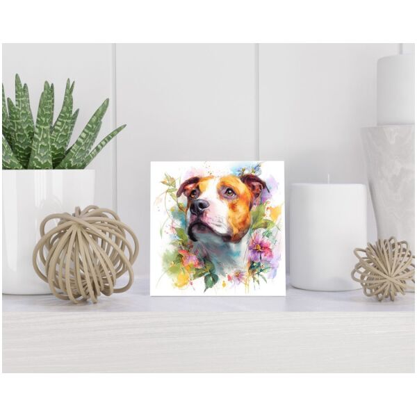 Tegel 15X15 Cm Met Amerikaanse Bulldog Cadeau Decoratie | Tegeltjes Met Tekst | Tegeltjes Met Spreuken | Collega | Oma | Opa | Pensioen | Mama | Papa | Vriend Tegel 15x15 cm Amerikaanse Bulldog