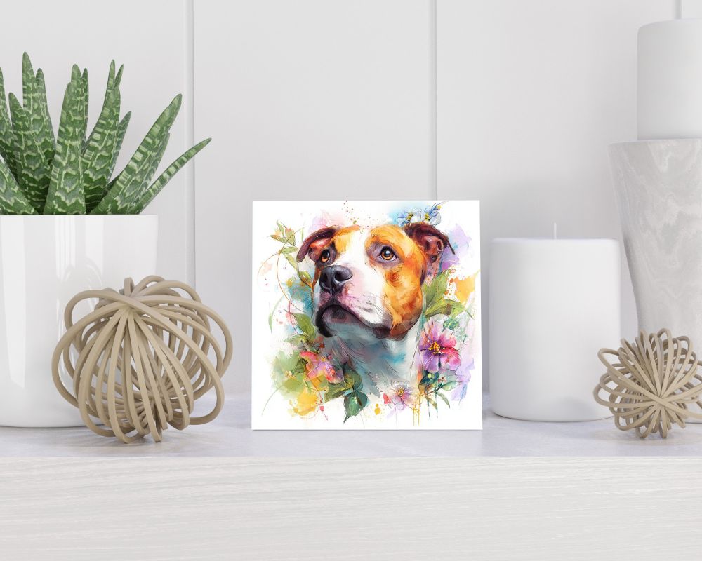 Tegel 15X15 Cm Met Amerikaanse Bulldog Cadeau Decoratie | Tegeltjes Met Tekst | Tegeltjes Met Spreuken | Collega | Oma | Opa | Pensioen | Mama | Papa | Vriend Tegel 15x15 cm Amerikaanse Bulldog