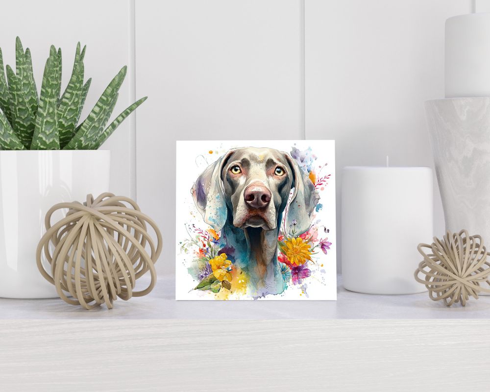 Tegel 15X15 Cm Met Weimaraner Cadeau Decoratie | Tegeltjes Met Tekst | Tegeltjes Met Spreuken | Collega | Oma | Opa | Pensioen | Mama | Papa | Vriend Tegel 15x15 cm Weimaraner