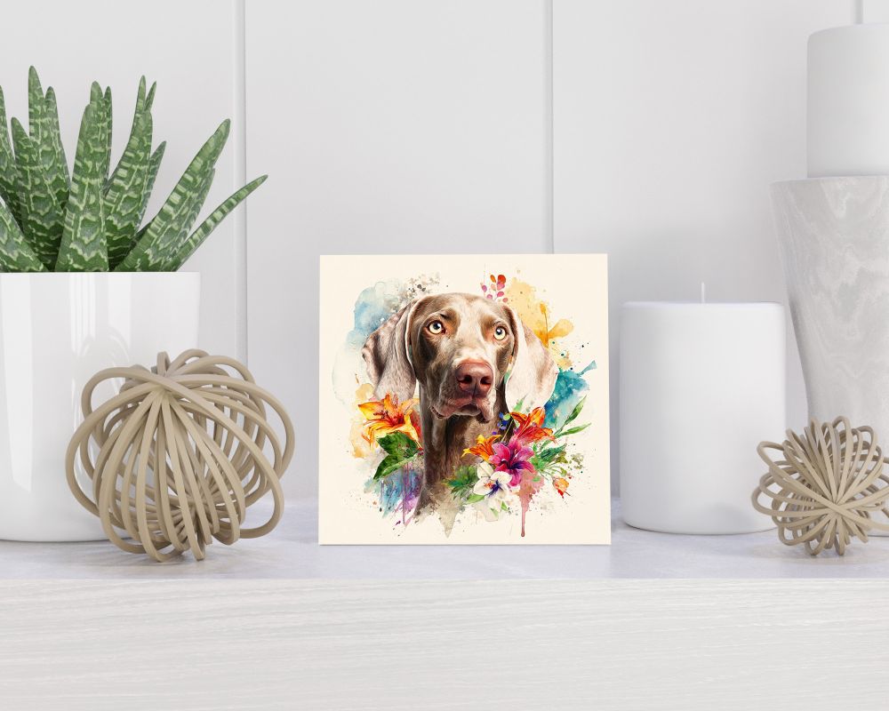 Tegel 15X15 Cm Met Weimaraner Cadeau Decoratie | Tegeltjes Met Tekst | Tegeltjes Met Spreuken | Collega | Oma | Opa | Pensioen | Mama | Papa | Vriend Tegel 15x15 cm Weimaraner