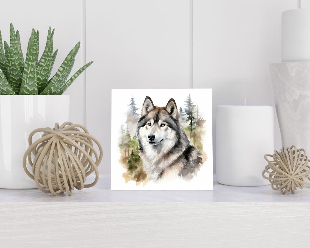Tegel 15X15 Cm Met Alaskan Malamute Cadeau Decoratie | Tegeltjes Met Tekst | Tegeltjes Met Spreuken | Collega | Oma | Opa | Pensioen | Mama | Papa | Vriend Tegel 15x15 cm Alaskan Malamute