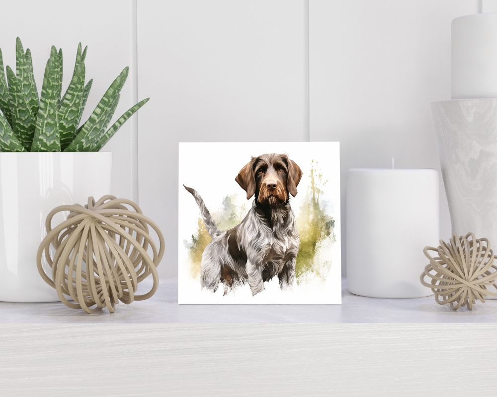 Tegel 15X15 Cm Met Duitse Staande Draadhaar Cadeau Decoratie | Tegeltjes Met Tekst | Tegeltjes Met Spreuken | Collega | Oma | Opa | Pensioen | Mama | Papa | Vriend Tegel 15x15 cm Duitse Staande Draadhaar