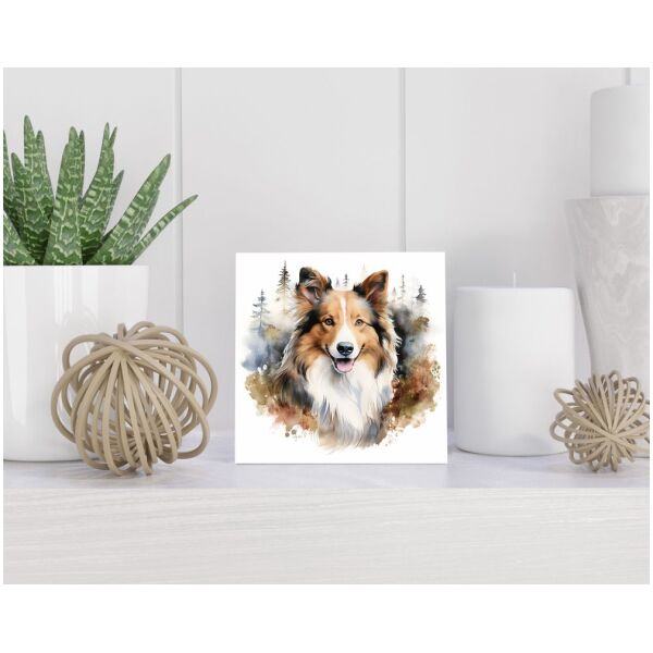 Tegel 15X15 Cm Met Schotse Collie Cadeau Decoratie | Tegeltjes Met Tekst | Tegeltjes Met Spreuken | Collega | Oma | Opa | Pensioen | Mama | Papa | Vriend Tegel 15x15 cm Schotse Collie
