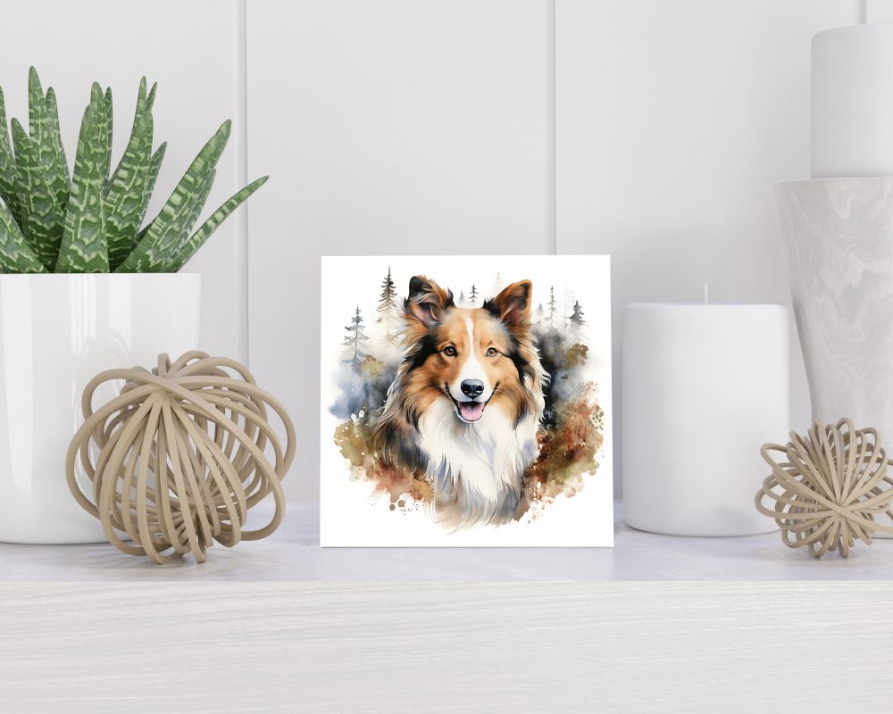 Tegel 15X15 Cm Met Schotse Collie Cadeau Decoratie | Tegeltjes Met Tekst | Tegeltjes Met Spreuken | Collega | Oma | Opa | Pensioen | Mama | Papa | Vriend Tegel 15x15 cm Schotse Collie