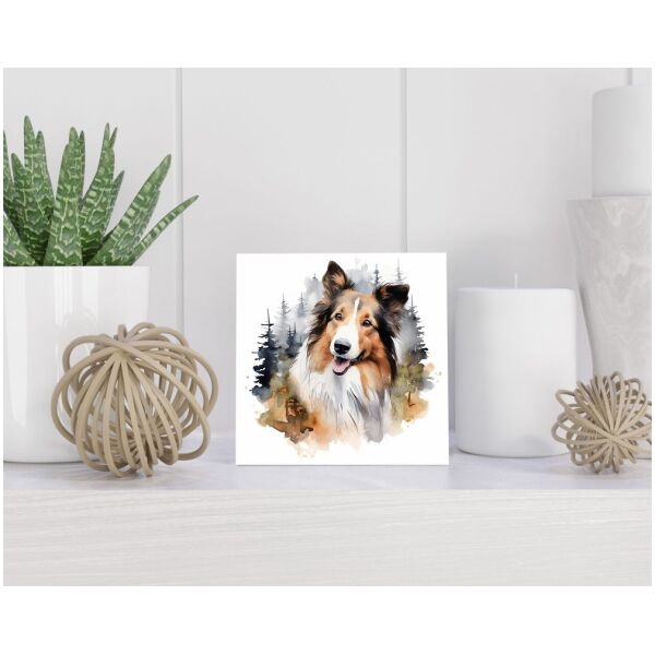 Tegel 15X15 Cm Met Schotse Collie Cadeau Decoratie | Tegeltjes Met Tekst | Tegeltjes Met Spreuken | Collega | Oma | Opa | Pensioen | Mama | Papa | Vriend Tegel 15x15 cm Schotse Collie