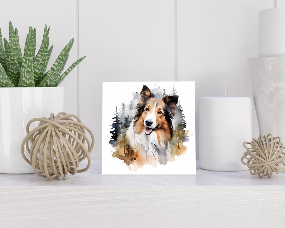 Tegel 15X15 Cm Met Schotse Collie Cadeau Decoratie | Tegeltjes Met Tekst | Tegeltjes Met Spreuken | Collega | Oma | Opa | Pensioen | Mama | Papa | Vriend Tegel 15x15 cm Schotse Collie