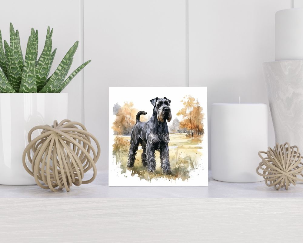 Tegel 15X15 Cm Met Reuzenschnauzer Cadeau Decoratie | Tegeltjes Met Tekst | Tegeltjes Met Spreuken | Collega | Oma | Opa | Pensioen | Mama | Papa | Vriend Tegel 15x15 cm Reuzenschnauzer
