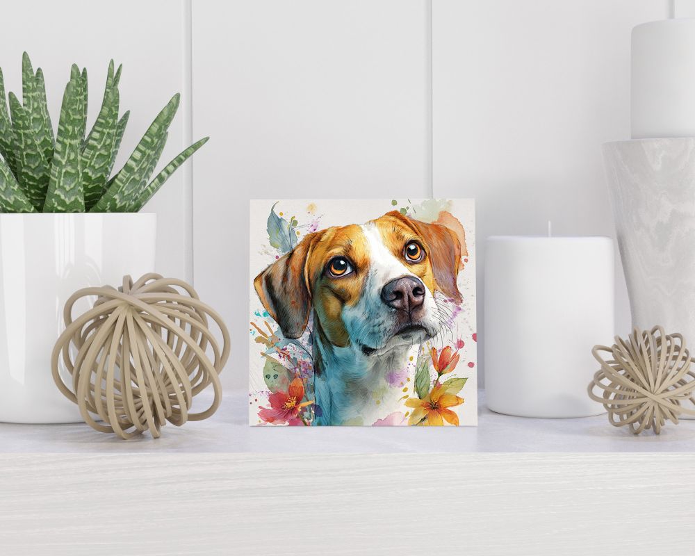 Tegel 15X15 Cm Met Amerikaanse Foxhound Cadeau Decoratie | Tegeltjes Met Tekst | Tegeltjes Met Spreuken | Collega | Oma | Opa | Pensioen | Mama | Papa | Vriend Tegel 15x15 cm Amerikaanse Foxhound