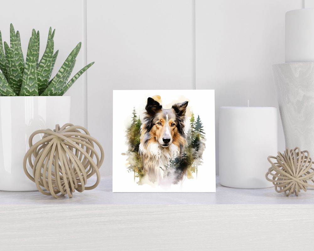 Tegel 15X15 Cm Met Schotse Collie Cadeau Decoratie | Tegeltjes Met Tekst | Tegeltjes Met Spreuken | Collega | Oma | Opa | Pensioen | Mama | Papa | Vriend Tegel 15x15 cm Schotse Collie