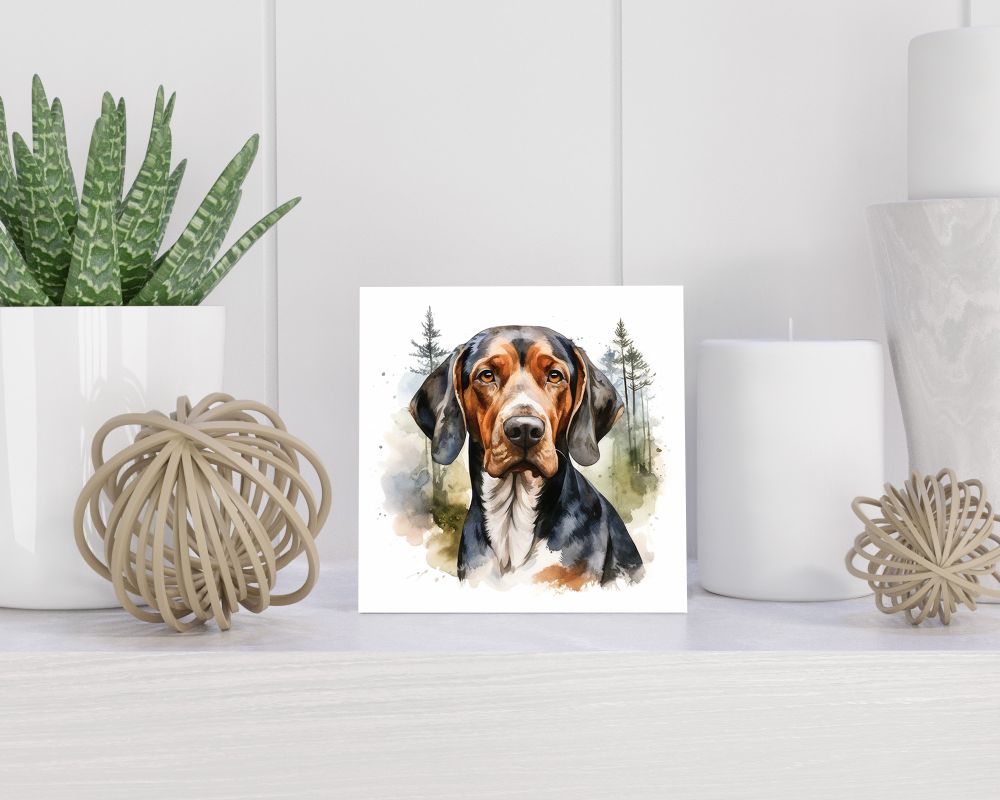 Tegel 15X15 Cm Met Coonhound Cadeau Decoratie | Tegeltjes Met Tekst | Tegeltjes Met Spreuken | Collega | Oma | Opa | Pensioen | Mama | Papa | Vriend Tegel 15x15 cm Coonhound