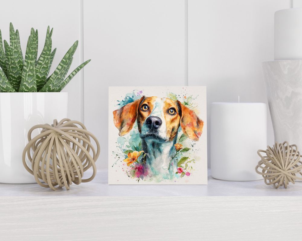 Tegel 15X15 Cm Met Amerikaanse Foxhound Cadeau Decoratie | Tegeltjes Met Tekst | Tegeltjes Met Spreuken | Collega | Oma | Opa | Pensioen | Mama | Papa | Vriend Tegel 15x15 cm Amerikaanse Foxhound