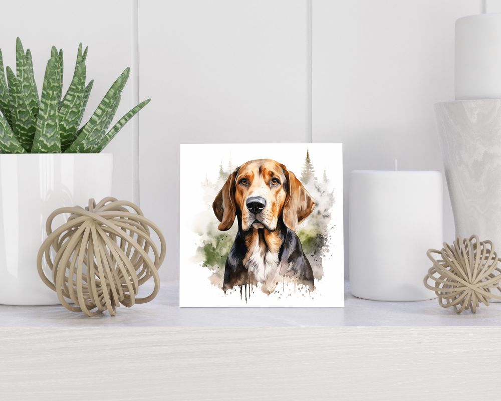 Tegel 15X15 Cm Met Coonhound Cadeau Decoratie | Tegeltjes Met Tekst | Tegeltjes Met Spreuken | Collega | Oma | Opa | Pensioen | Mama | Papa | Vriend Tegel 15x15 cm Coonhound