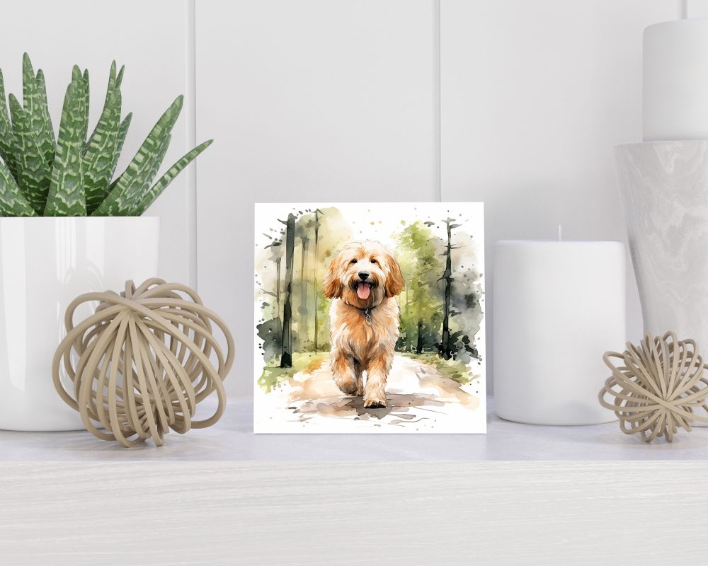 Tegel 15X15 Cm Met Goldendoodle Cadeau Decoratie | Tegeltjes Met Tekst | Tegeltjes Met Spreuken | Collega | Oma | Opa | Pensioen | Mama | Papa | Vriend Tegel 15x15 cm Goldendoodle