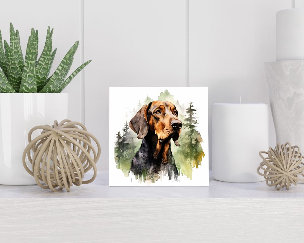 Tegel 15X15 Cm Met Coonhound Cadeau Decoratie | Tegeltjes Met Tekst | Tegeltjes Met Spreuken | Collega | Oma | Opa | Pensioen | Mama | Papa | Vriend Tegel 15x15 cm Coonhound
