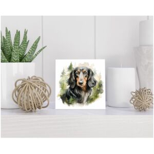 Tegel 15x15 cm Teckel Langhaar