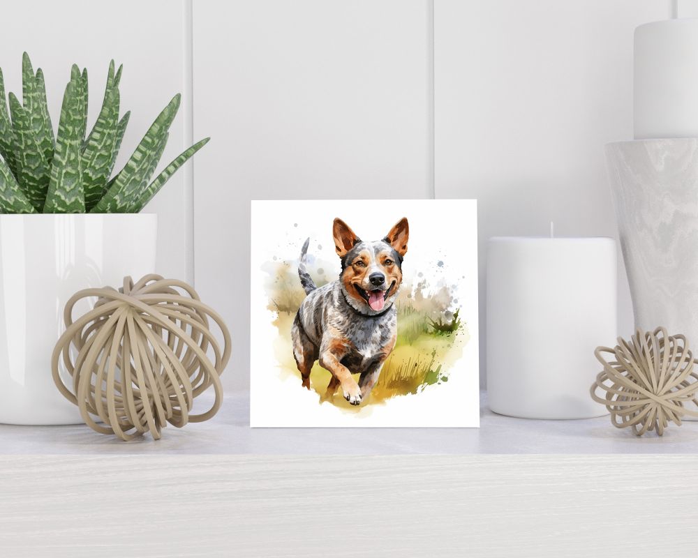 Tegel 15X15 Cm Met Australische Veedrijvershond Cadeau Decoratie | Tegeltjes Met Tekst | Tegeltjes Met Spreuken | Collega | Oma | Opa | Pensioen | Mama | Papa | Vriend Tegel 15x15 cm Australische Veedrijvershond