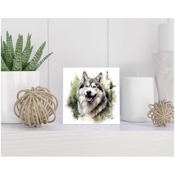 Tegel 15X15 Cm Met Alaskan Malamute Cadeau Decoratie | Tegeltjes Met Tekst | Tegeltjes Met Spreuken | Collega | Oma | Opa | Pensioen | Mama | Papa | Vriend Tegel 15x15 cm Alaskan Malamute