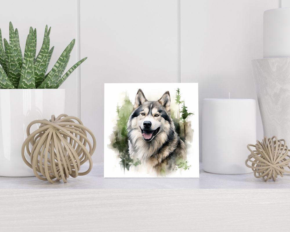 Tegel 15X15 Cm Met Alaskan Malamute Cadeau Decoratie | Tegeltjes Met Tekst | Tegeltjes Met Spreuken | Collega | Oma | Opa | Pensioen | Mama | Papa | Vriend Tegel 15x15 cm Alaskan Malamute