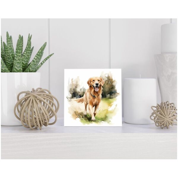 Tegel 15X15 Cm Met Golden Retriever Cadeau Decoratie | Tegeltjes Met Tekst | Tegeltjes Met Spreuken | Collega | Oma | Opa | Pensioen | Mama | Papa | Vriend Tegel 15x15 cm Golden Retriever