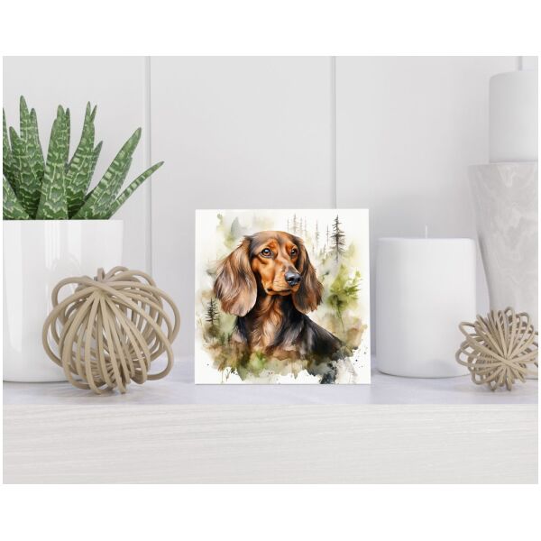 Tegel 15x15 cm Teckel Langhaar