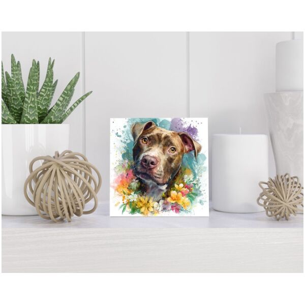 Tegel 15x15 cm Amerikaanse Pitbull Terrier