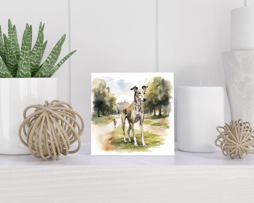 Tegel 15X15 Cm Met Greyhound Cadeau Decoratie | Tegeltjes Met Tekst | Tegeltjes Met Spreuken | Collega | Oma | Opa | Pensioen | Mama | Papa | Vriend Tegel 15x15 cm Greyhound