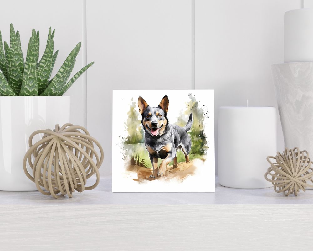 Tegel 15X15 Cm Met Australische Veedrijvershond Cadeau Decoratie | Tegeltjes Met Tekst | Tegeltjes Met Spreuken | Collega | Oma | Opa | Pensioen | Mama | Papa | Vriend Tegel 15x15 cm Australische Veedrijvershond