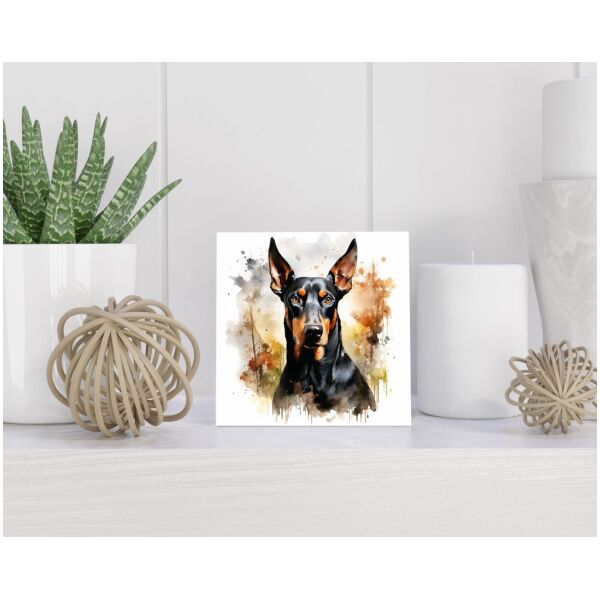 Tegel 15X15 Cm Met Dobermann Cadeau Decoratie | Tegeltjes Met Tekst | Tegeltjes Met Spreuken | Collega | Oma | Opa | Pensioen | Mama | Papa | Vriend Tegel 15x15 cm Dobermann