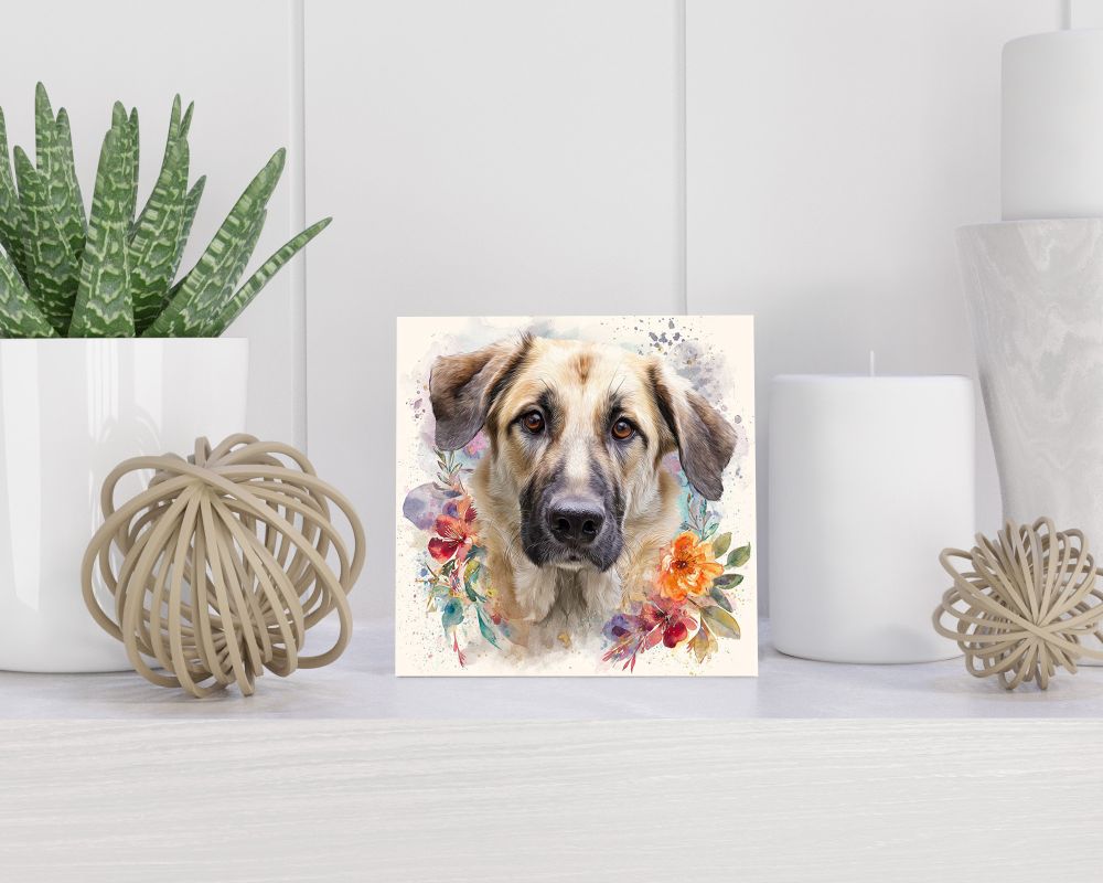 Tegel 15X15 Cm Met Anatolische Herder Cadeau Decoratie | Tegeltjes Met Tekst | Tegeltjes Met Spreuken | Collega | Oma | Opa | Pensioen | Mama | Papa | Vriend Tegel 15x15 cm Anatolische Herder