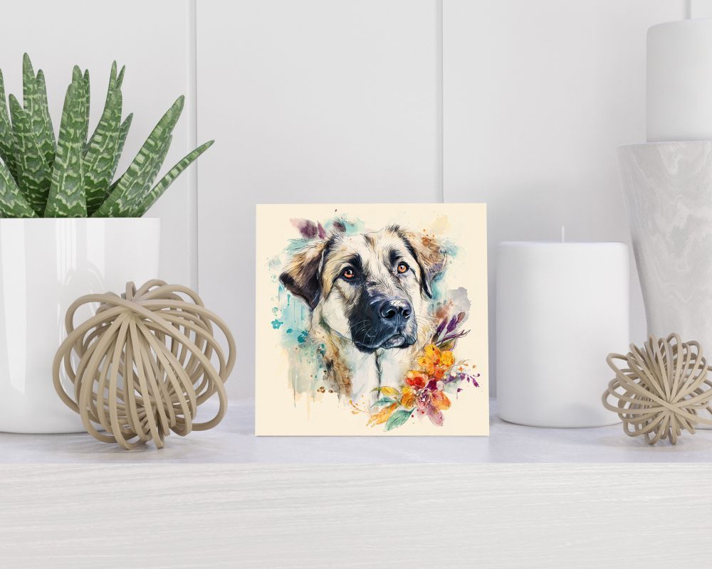 Tegel 15X15 Cm Met Anatolische Herder Cadeau Decoratie | Tegeltjes Met Tekst | Tegeltjes Met Spreuken | Collega | Oma | Opa | Pensioen | Mama | Papa | Vriend Tegel 15x15 cm Anatolische Herder