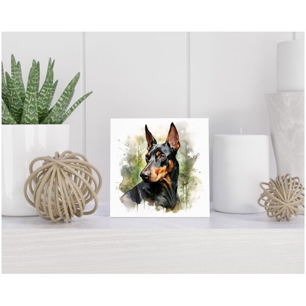 Tegel 15X15 Cm Met Dobermann Cadeau Decoratie | Tegeltjes Met Tekst | Tegeltjes Met Spreuken | Collega | Oma | Opa | Pensioen | Mama | Papa | Vriend Tegel 15x15 cm Dobermann