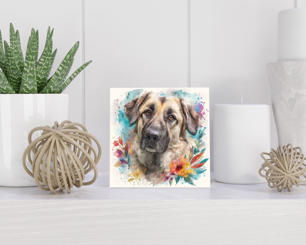 Tegel 15X15 Cm Met Anatolische Herder Cadeau Decoratie | Tegeltjes Met Tekst | Tegeltjes Met Spreuken | Collega | Oma | Opa | Pensioen | Mama | Papa | Vriend Tegel 15x15 cm Anatolische Herder