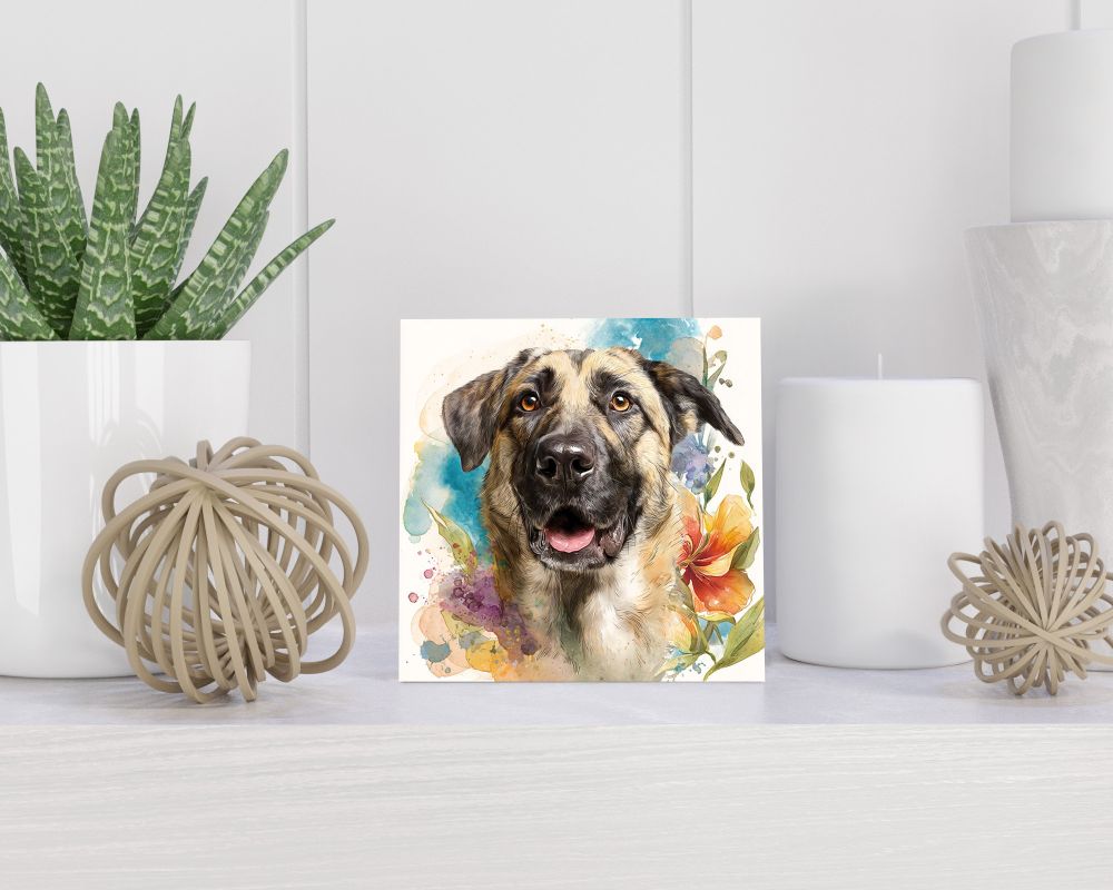 Tegel 15X15 Cm Met Anatolische Herder Cadeau Decoratie | Tegeltjes Met Tekst | Tegeltjes Met Spreuken | Collega | Oma | Opa | Pensioen | Mama | Papa | Vriend Tegel 15x15 cm Anatolische Herder
