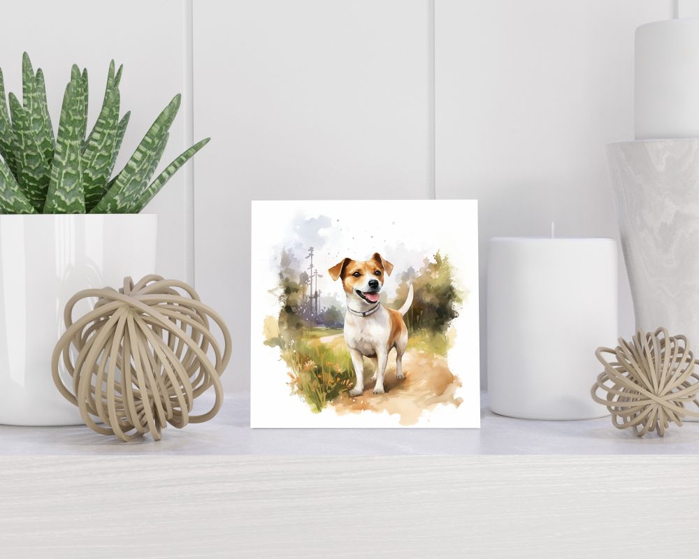 Tegel 15X15 Cm Met Jack Russell Terriër Cadeau Decoratie | Tegeltjes Met Tekst | Tegeltjes Met Spreuken | Collega | Oma | Opa | Pensioen | Mama | Papa | Vriend Tegel 15x15 cm Jack Russell Terriër