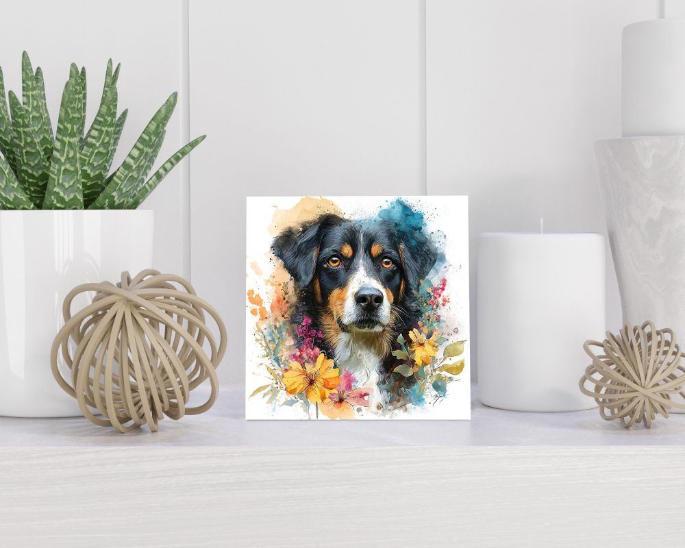 Tegel 15X15 Cm Met Appenzeller Sennenhond Cadeau Decoratie | Tegeltjes Met Tekst | Tegeltjes Met Spreuken | Collega | Oma | Opa | Pensioen | Mama | Papa | Vriend Tegel 15x15 cm Appenzeller Sennenhond