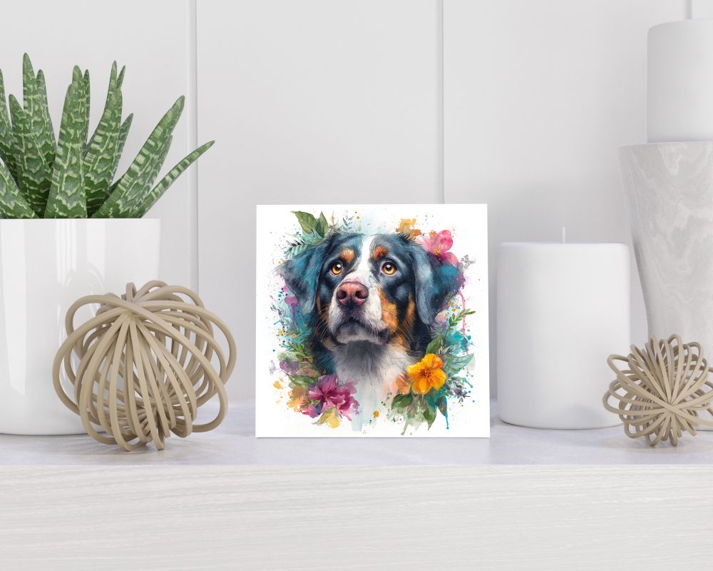 Tegel 15X15 Cm Met Appenzeller Sennenhond Cadeau Decoratie | Tegeltjes Met Tekst | Tegeltjes Met Spreuken | Collega | Oma | Opa | Pensioen | Mama | Papa | Vriend Tegel 15x15 cm Appenzeller Sennenhond