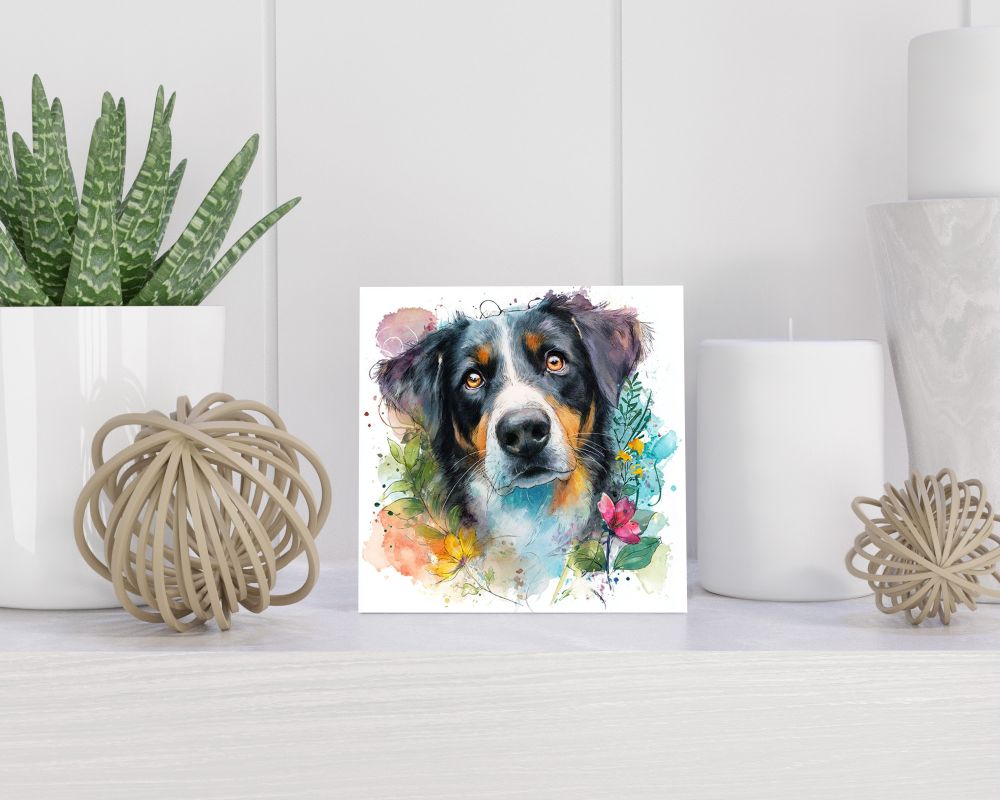 Tegel 15X15 Cm Met Appenzeller Sennenhond Cadeau Decoratie | Tegeltjes Met Tekst | Tegeltjes Met Spreuken | Collega | Oma | Opa | Pensioen | Mama | Papa | Vriend Tegel 15x15 cm Appenzeller Sennenhond