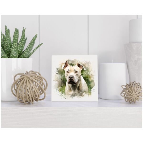 Tegel 15X15 Cm Met Dogo Argentino Cadeau Decoratie | Tegeltjes Met Tekst | Tegeltjes Met Spreuken | Collega | Oma | Opa | Pensioen | Mama | Papa | Vriend Tegel 15x15 cm Dogo Argentino