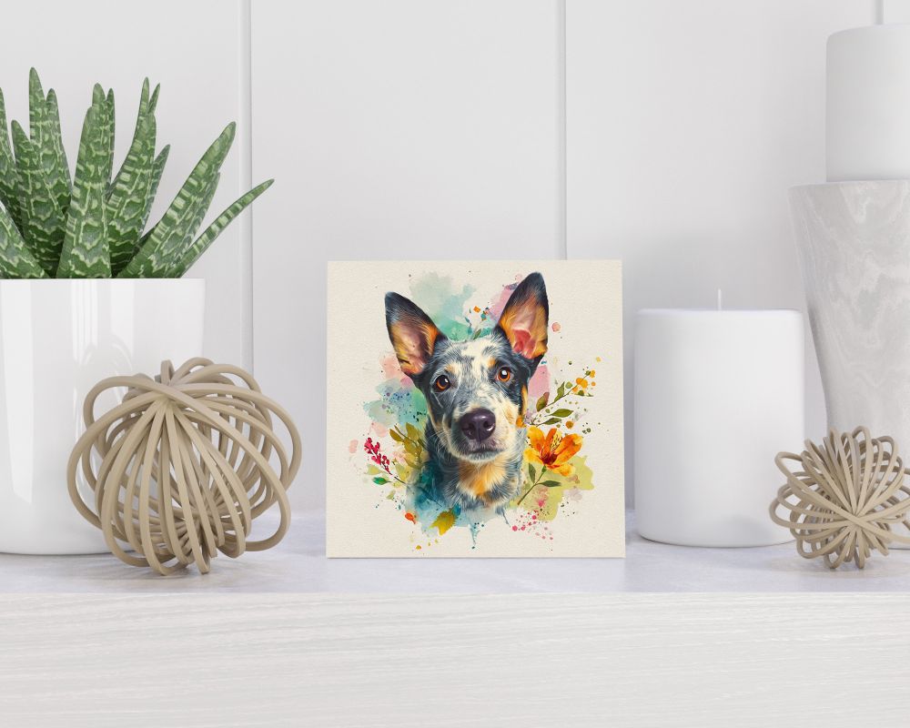 Tegel 15X15 Cm Met Australische Veedrijvershond Cadeau Decoratie | Tegeltjes Met Tekst | Tegeltjes Met Spreuken | Collega | Oma | Opa | Pensioen | Mama | Papa | Vriend Tegel 15x15 cm Australische Veedrijvershond