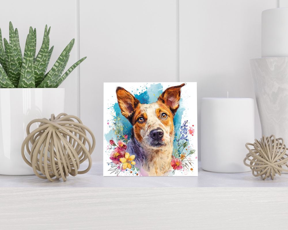 Tegel 15X15 Cm Met Australische Veedrijvershond Cadeau Decoratie | Tegeltjes Met Tekst | Tegeltjes Met Spreuken | Collega | Oma | Opa | Pensioen | Mama | Papa | Vriend Tegel 15x15 cm Australische Veedrijvershond