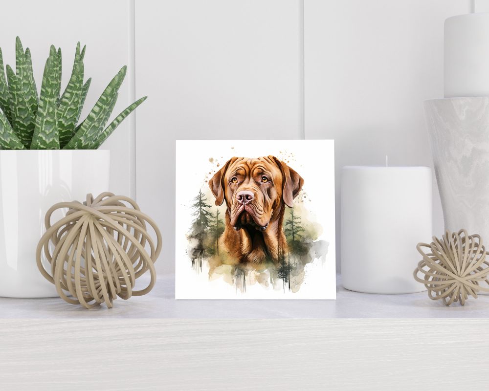 Tegel 15X15 Cm Met Bordeauxdog Cadeau Decoratie | Tegeltjes Met Tekst | Tegeltjes Met Spreuken | Collega | Oma | Opa | Pensioen | Mama | Papa | Vriend Tegel 15x15 cm Bordeauxdog