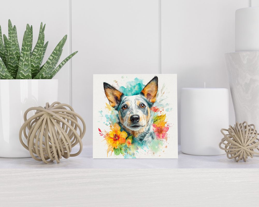 Tegel 15X15 Cm Met Australische Veedrijvershond Cadeau Decoratie | Tegeltjes Met Tekst | Tegeltjes Met Spreuken | Collega | Oma | Opa | Pensioen | Mama | Papa | Vriend Tegel 15x15 cm Australische Veedrijvershond