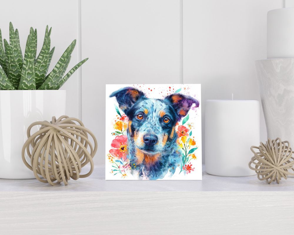 Tegel 15X15 Cm Met Australische Veedrijvershond Cadeau Decoratie | Tegeltjes Met Tekst | Tegeltjes Met Spreuken | Collega | Oma | Opa | Pensioen | Mama | Papa | Vriend Tegel 15x15 cm Australische Veedrijvershond