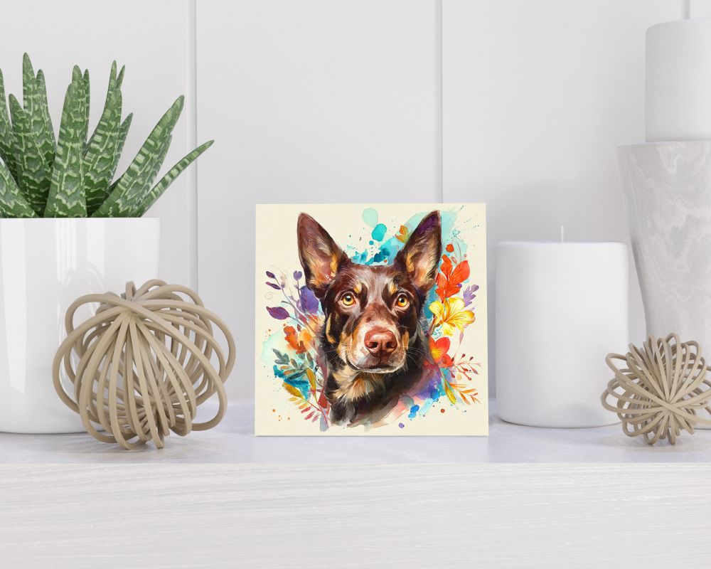 Tegel 15X15 Cm Met Australische Herder Cadeau Decoratie | Tegeltjes Met Tekst | Tegeltjes Met Spreuken | Collega | Oma | Opa | Pensioen | Mama | Papa | Vriend Tegel 15x15 cm Australische Herder
