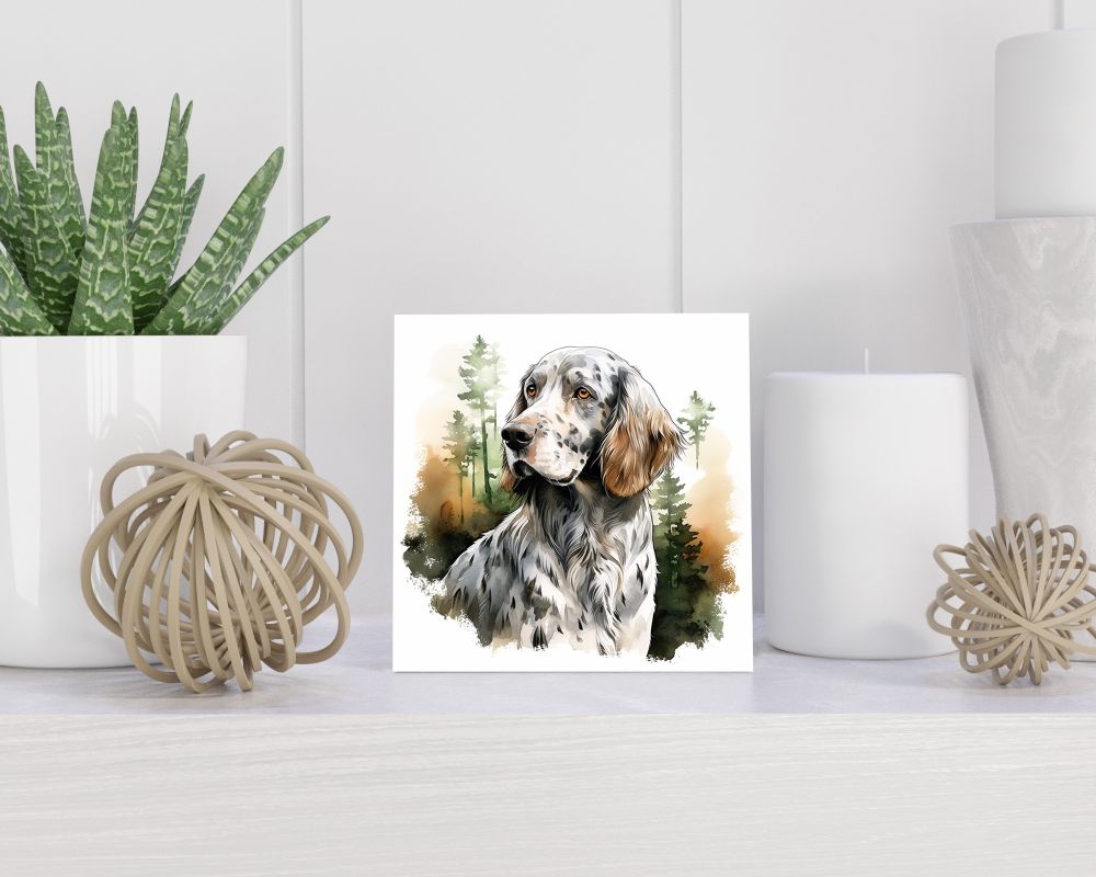Tegel 15X15 Cm Met Engelse Setter Cadeau Decoratie | Tegeltjes Met Tekst | Tegeltjes Met Spreuken | Collega | Oma | Opa | Pensioen | Mama | Papa | Vriend Tegel 15x15 cm Engelse Setter