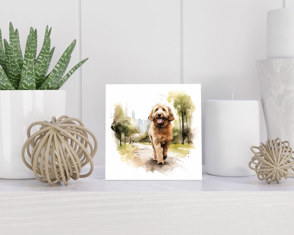 Tegel 15X15 Cm Met Labradoodle Cadeau Decoratie | Tegeltjes Met Tekst | Tegeltjes Met Spreuken | Collega | Oma | Opa | Pensioen | Mama | Papa | Vriend Tegel 15x15 cm Labradoodle