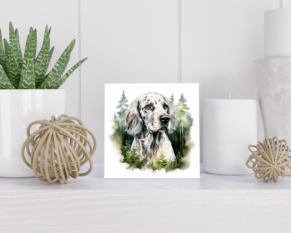 Tegel 15X15 Cm Met Engelse Setter Cadeau Decoratie | Tegeltjes Met Tekst | Tegeltjes Met Spreuken | Collega | Oma | Opa | Pensioen | Mama | Papa | Vriend Tegel 15x15 cm Engelse Setter