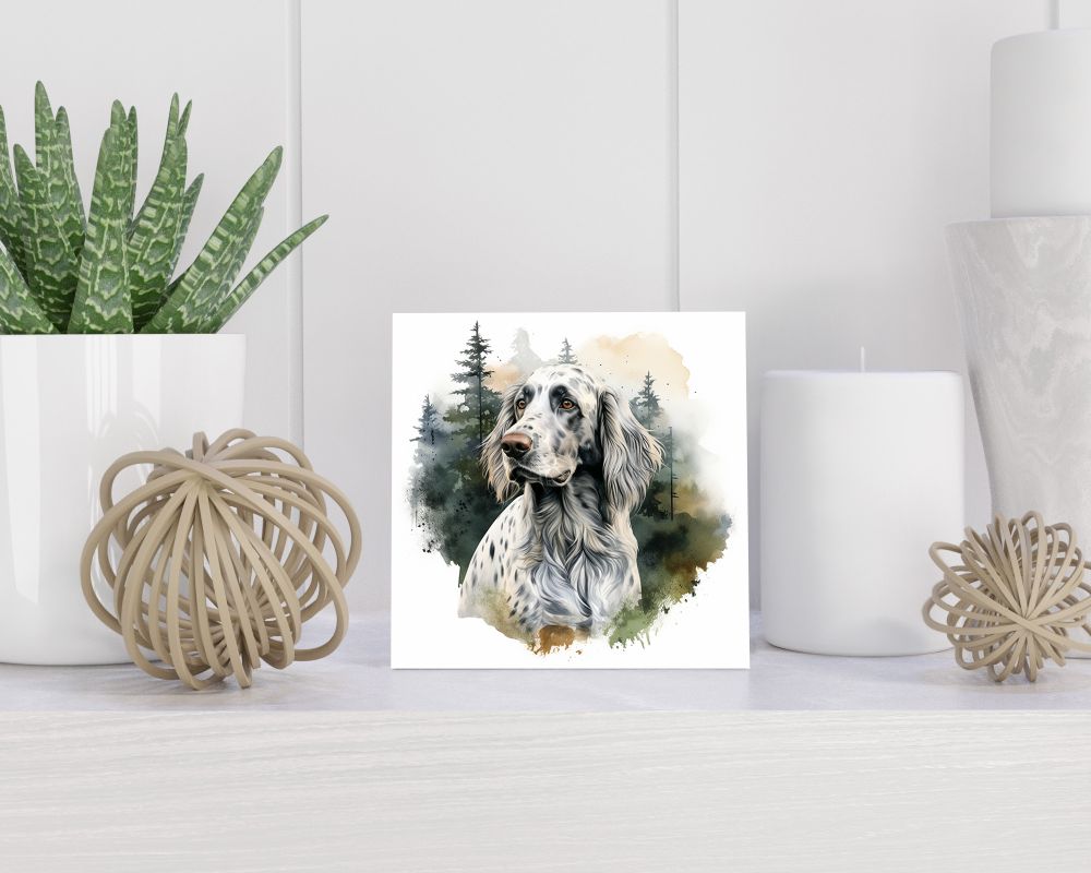 Tegel 15X15 Cm Met Engelse Setter Cadeau Decoratie | Tegeltjes Met Tekst | Tegeltjes Met Spreuken | Collega | Oma | Opa | Pensioen | Mama | Papa | Vriend Tegel 15x15 cm Engelse Setter