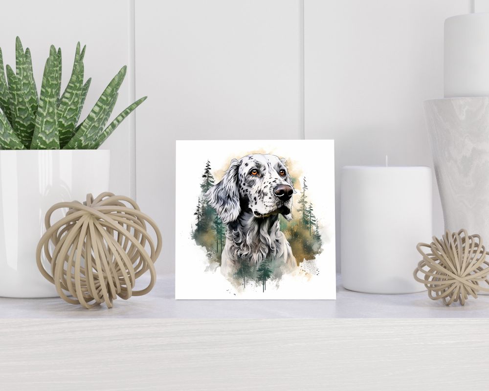 Tegel 15X15 Cm Met Engelse Setter Cadeau Decoratie | Tegeltjes Met Tekst | Tegeltjes Met Spreuken | Collega | Oma | Opa | Pensioen | Mama | Papa | Vriend Tegel 15x15 cm Engelse Setter